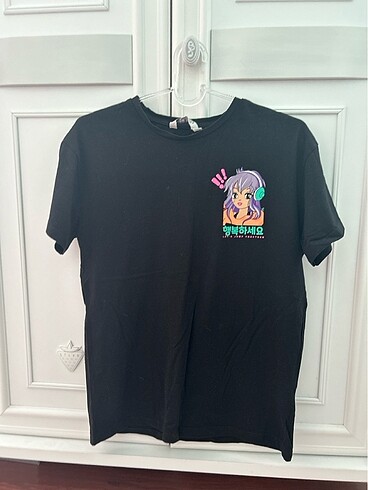 LC Waikiki Kız çocuk siyah animeli tshirt
