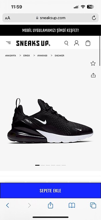 38 Beden Nike Air Max 270 Kadın
