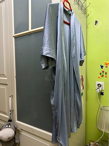 diğer Beden gri Renk Büyük beden saten sabahlık