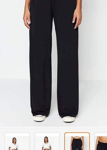 Siyah Regular Fit Midi Kumaş Pantolon