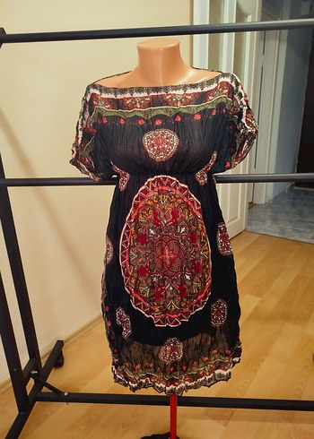 Sıfır çok zarif çok tatlı beli lastikli, yanları yırtmaçlı plaj - Görsel 8