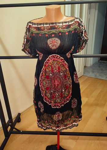 Sıfır çok zarif çok tatlı beli lastikli, yanları yırtmaçlı plaj - Görsel 7