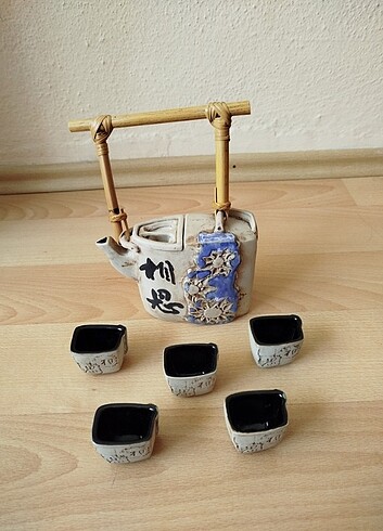 Diğer Antika Malezya el yapımı seramik Tenmoku Pottery çaydanlık ve ba