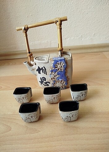 Beden Antika Malezya el yapımı seramik Tenmoku Pottery çaydanlık ve ba