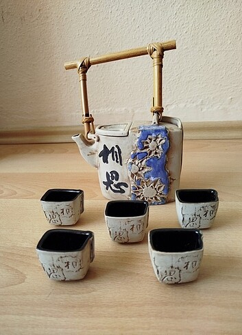 Beden Renk Antika Malezya el yapımı seramik Tenmoku Pottery çaydanlık ve ba