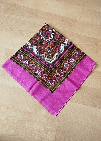 Sıfır çok kaliteli etnik desenli eşarp 75 cm
