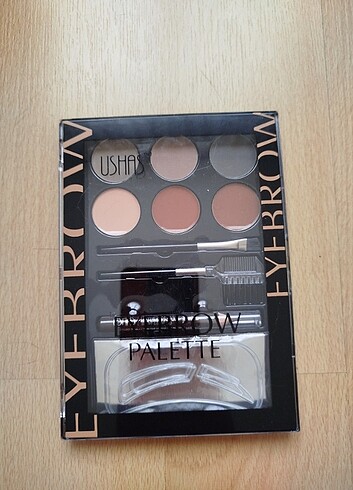 Sıfır etiketli çok kaliteli 6 renkli kaş paleti, fırça, kalem he - Görsel 6