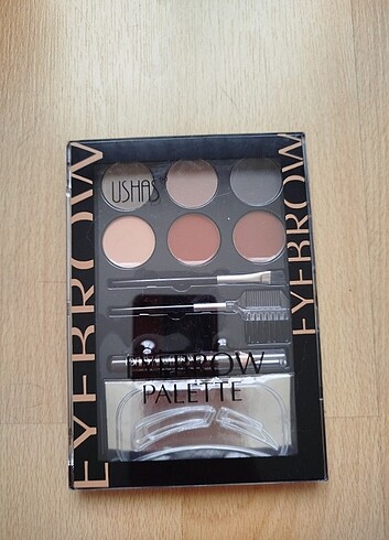 Sıfır etiketli çok kaliteli 6 renkli kaş paleti, fırça, kalem he - Görsel 9