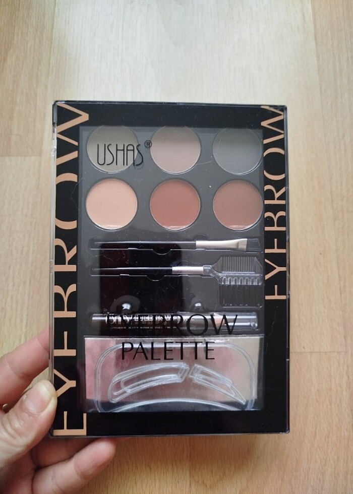 Sıfır etiketli çok kaliteli 6 renkli kaş paleti, fırça, kalem he - Görsel 5