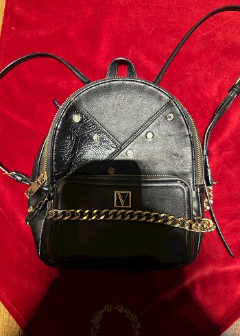 Victoria secret Siyah Deri Sırt Çantası - Görsel 7