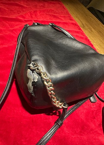 Victoria secret Siyah Deri Sırt Çantası - Görsel 5