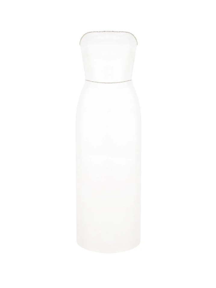 Gigiis Beyaz Straplez Uzun Abiye Elbise - Görsel 2