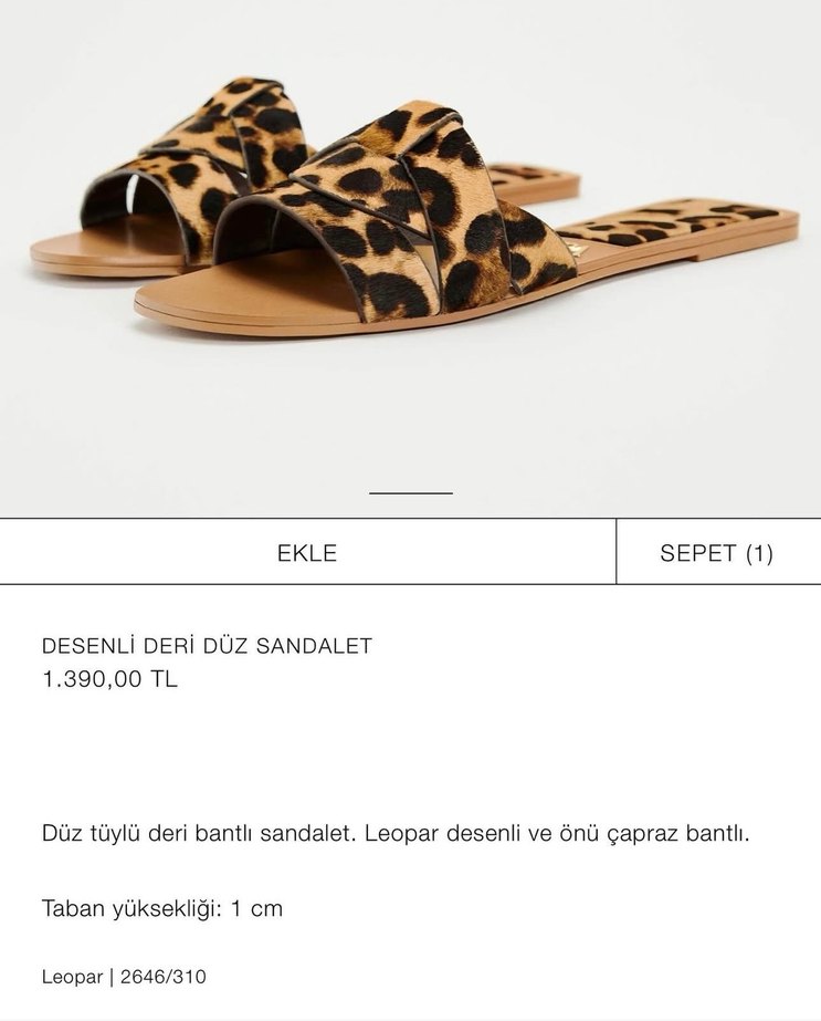 Zara Leopar Desenli Kadın Terlik - Görsel 4
