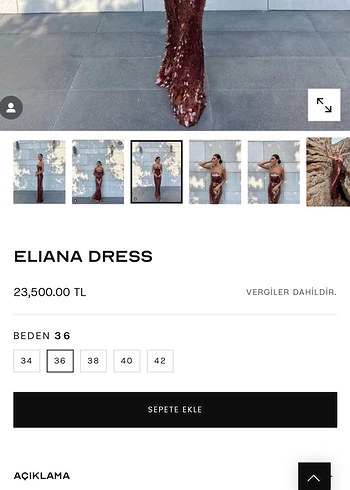 Glambils Kahverengi Abiye Elbise - Görsel 2