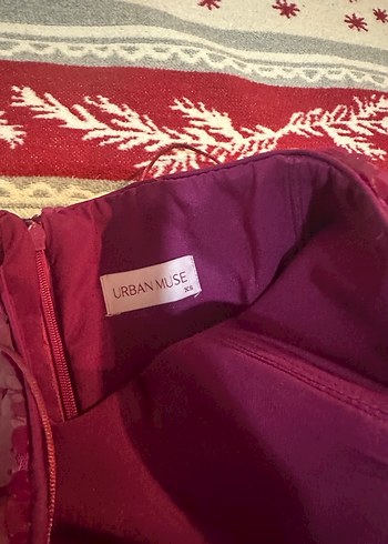 Urban Muse Bordo Payetli Uzun Elbise - Görsel 3