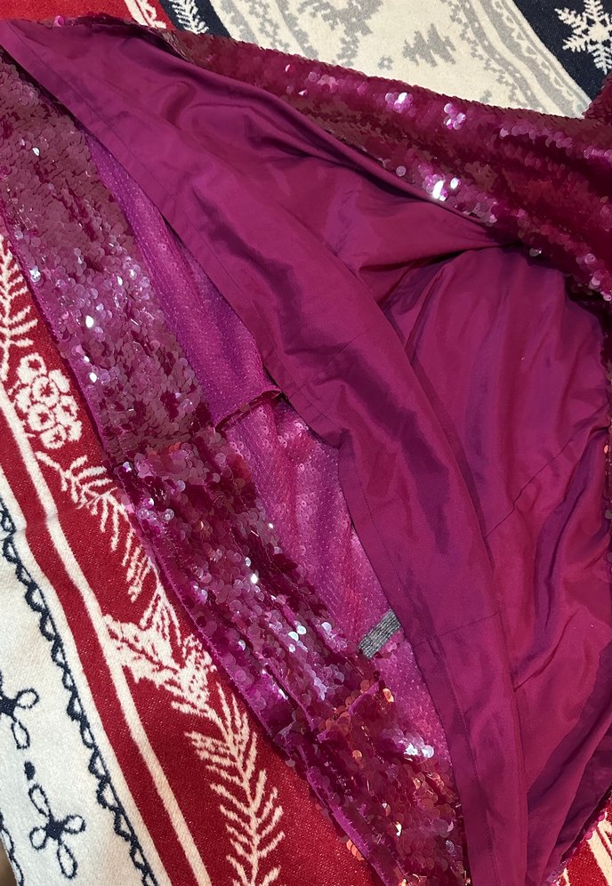 Urban Muse Bordo Payetli Uzun Elbise - Görsel 4