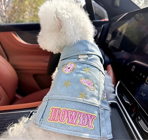  Köpek kıyafeti kot ceket