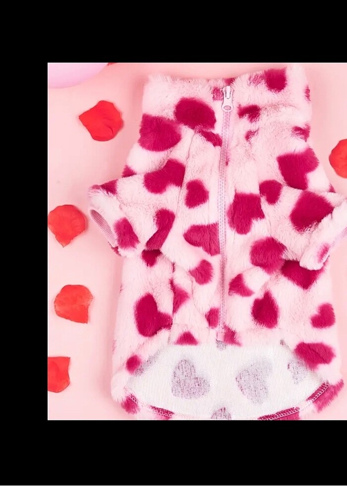 Köpek pembe kalpli mont kıyafeti - Görsel 2