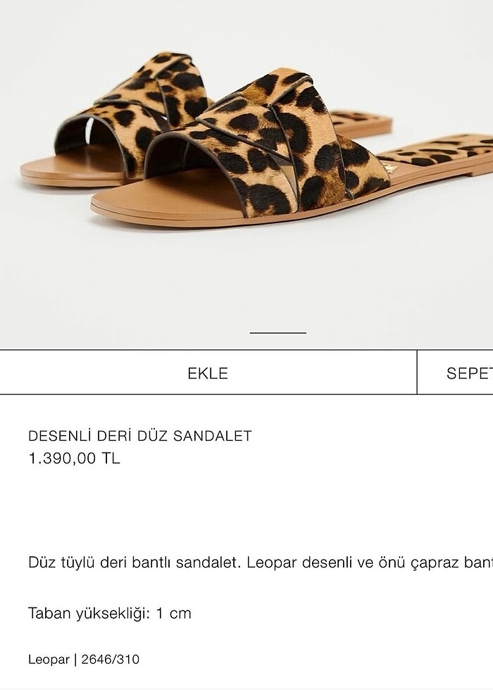 Zara desenli terlik sandalet - Görsel 4