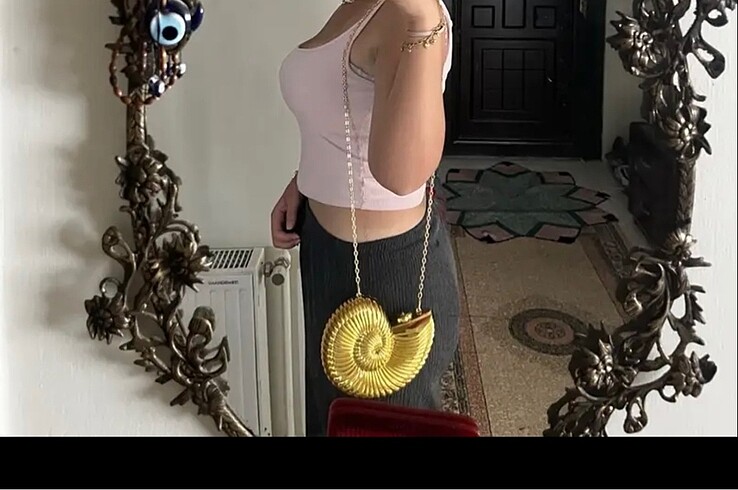 Deniz kabuğu tasarım kol çantası - Görsel 5