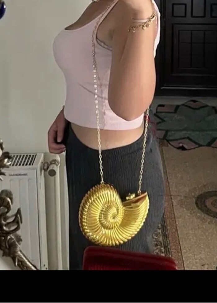 Deniz kabuğu tasarım kol çantası - Görsel 5