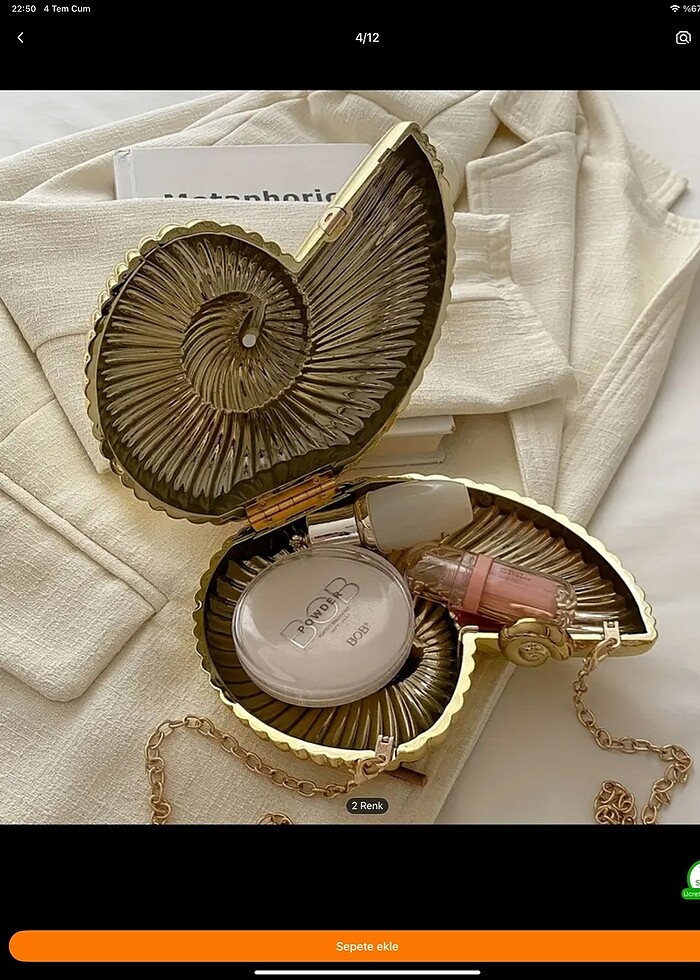 Deniz kabuğu tasarım kol çantası - Görsel 2