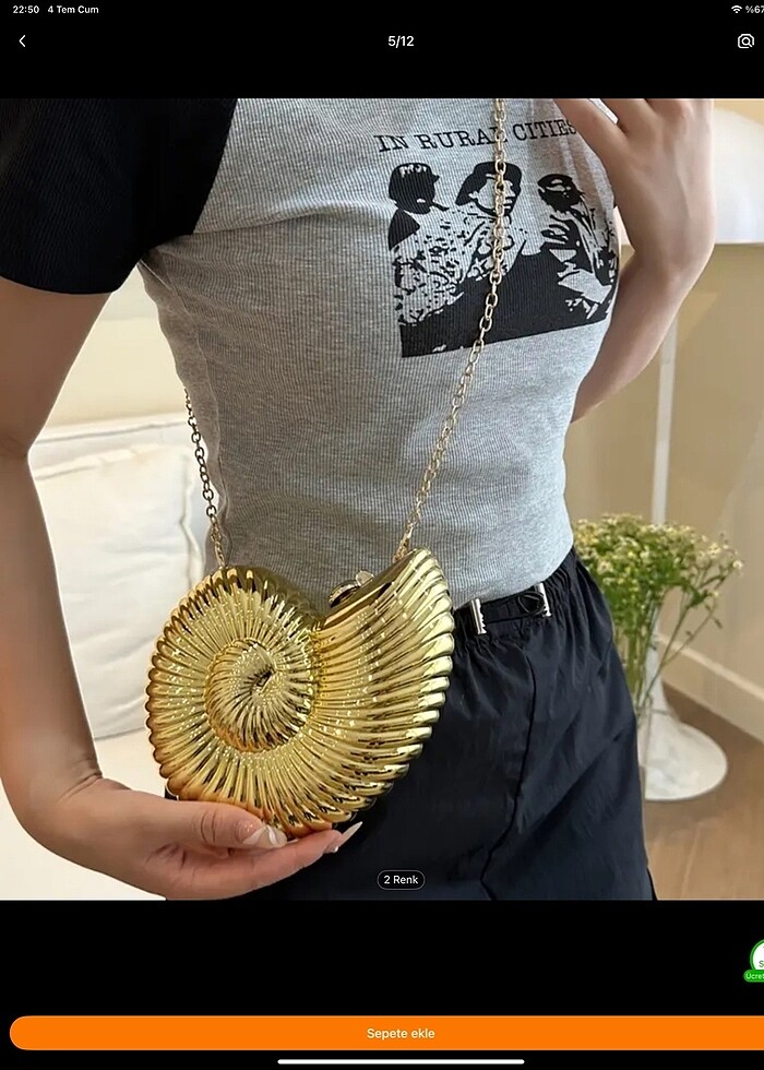 Deniz kabuğu tasarım kol çantası - Görsel 4