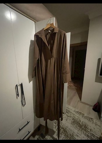 Kahverengi Uzun Kadın Elbise - Görsel 3