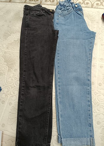 Siyah Rahat Kesim Kadın Denim Pantolon