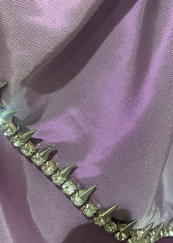 Alfabeta gül kurusu tafta elbise - Görsel 4