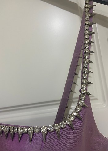 Alfabeta gül kurusu tafta elbise - Görsel 5