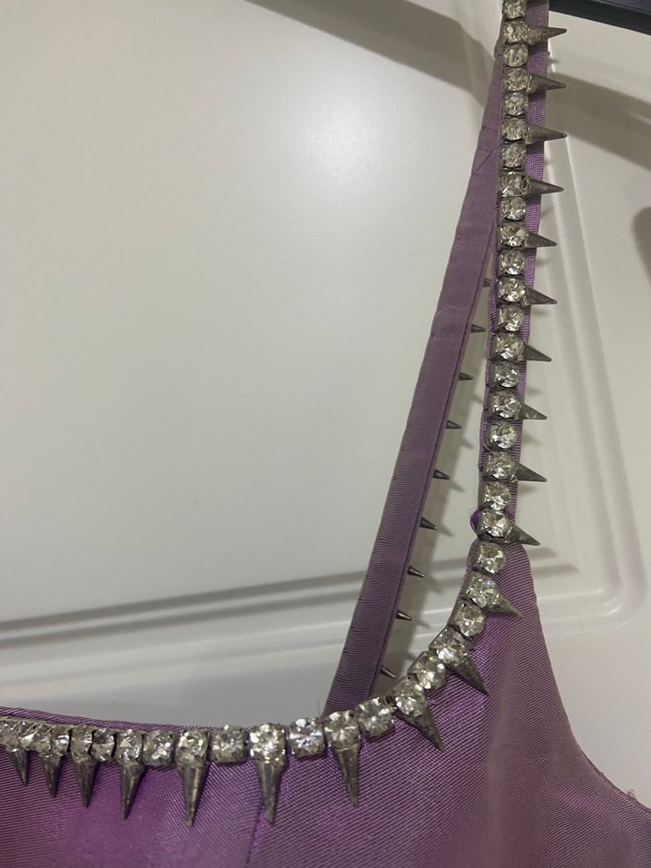 Alfabeta gül kurusu tafta elbise - Görsel 5