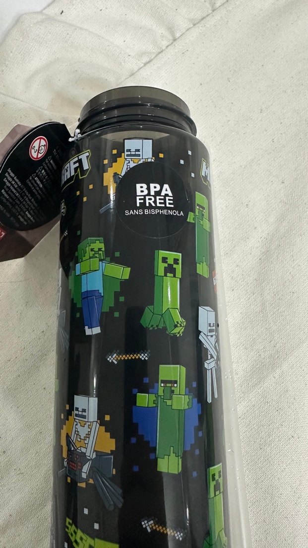 Minecraft Desenli Çocuk Termos Şişe Suluk - Yeşil - Görsel 3