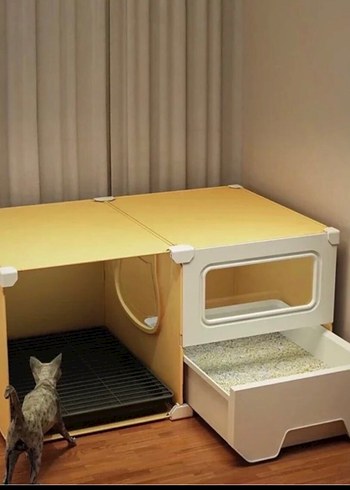 Tamamen Kapalı Çekmeceli Kedi Tuvaleti