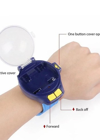 Bileğe Takılan Saat Kontrollü Renkli Işıklı Oyuncak Araba - Görsel 4