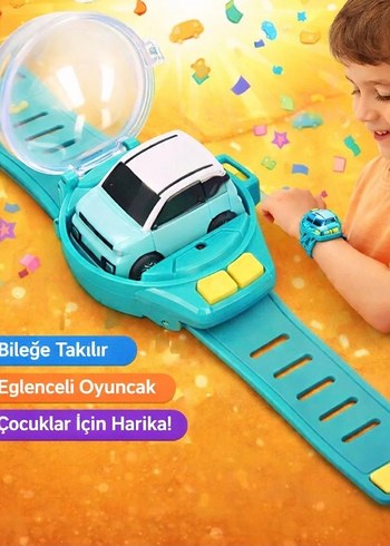 Bileğe Takılan Saat Kontrollü Renkli Işıklı Oyuncak Araba