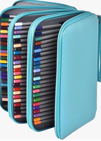 Çok Bölmeli Renkli 184 Parçalı Kalem Kutusu Kalemlik - Görsel 3