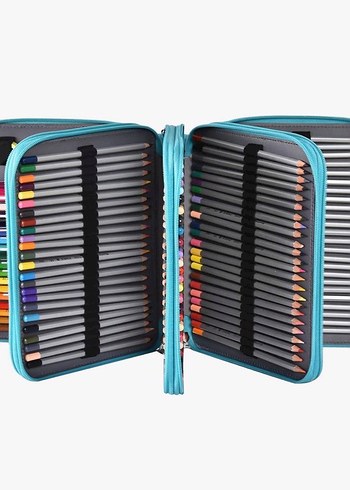 Çok Bölmeli Renkli 184 Parçalı Kalem Kutusu Kalemlik - Görsel 2