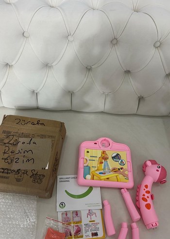 Pembe Dinozor Figürlü Projektör Çizim Eğitim Masası - Görsel 9