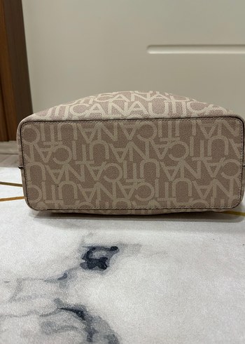 Bej Baskılı Nautica Kadın Omuz Çanta - Görsel 7