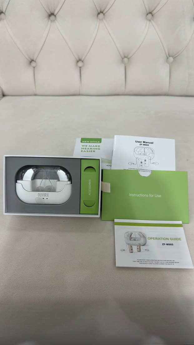 OUVIRX Beyaz Gri İşitme Cihazı Kulaklık - Görsel 5