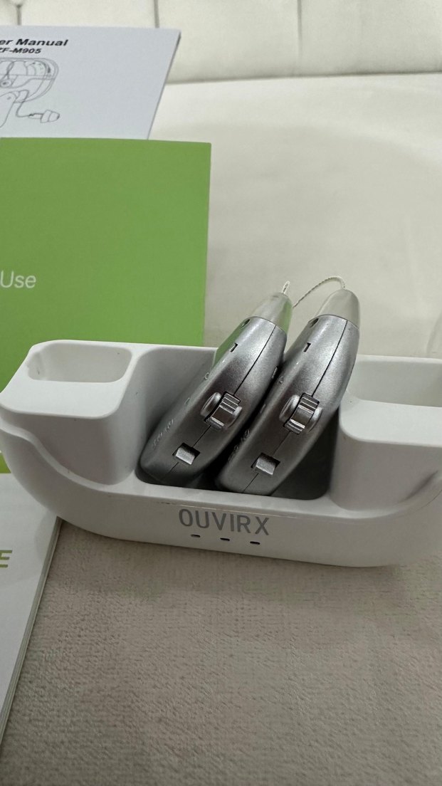 OUVIRX Beyaz Gri İşitme Cihazı Kulaklık - Görsel 2