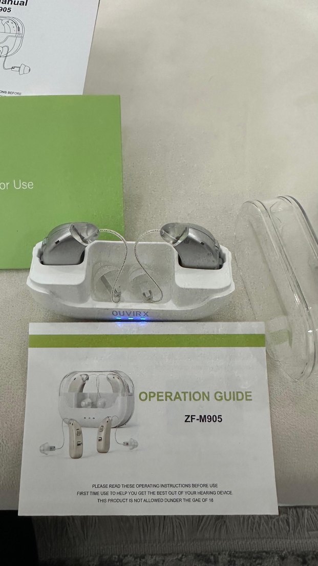 OUVIRX Beyaz Gri İşitme Cihazı Kulaklık - Görsel 3