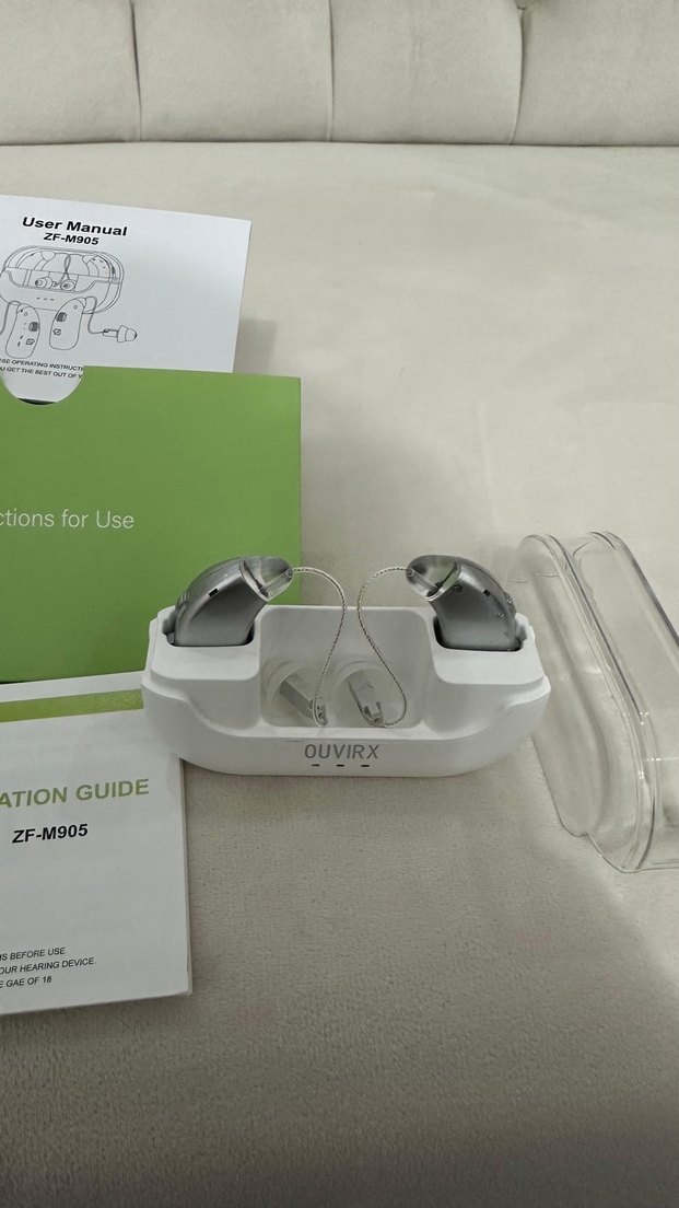 OUVIRX Beyaz Gri İşitme Cihazı Kulaklık - Görsel 4