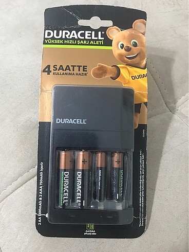 DURACELL CEF 14 PİL ŞARJ ALETİ VE 4 ADET ŞARJLI PİL