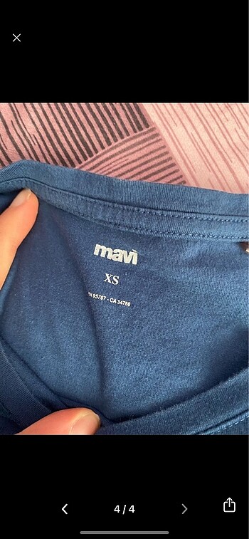 xs Beden mavi Renk Mavi Kedili Tshirt