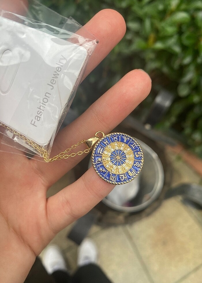 Altın Lacivert Burç Kolye - Görsel 3