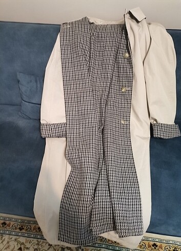 44 Beden gri Renk Kadın vintage mont