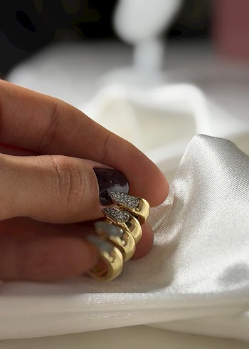 Parlak Yılan Desenli Altın Midi earcuff - Görsel 4