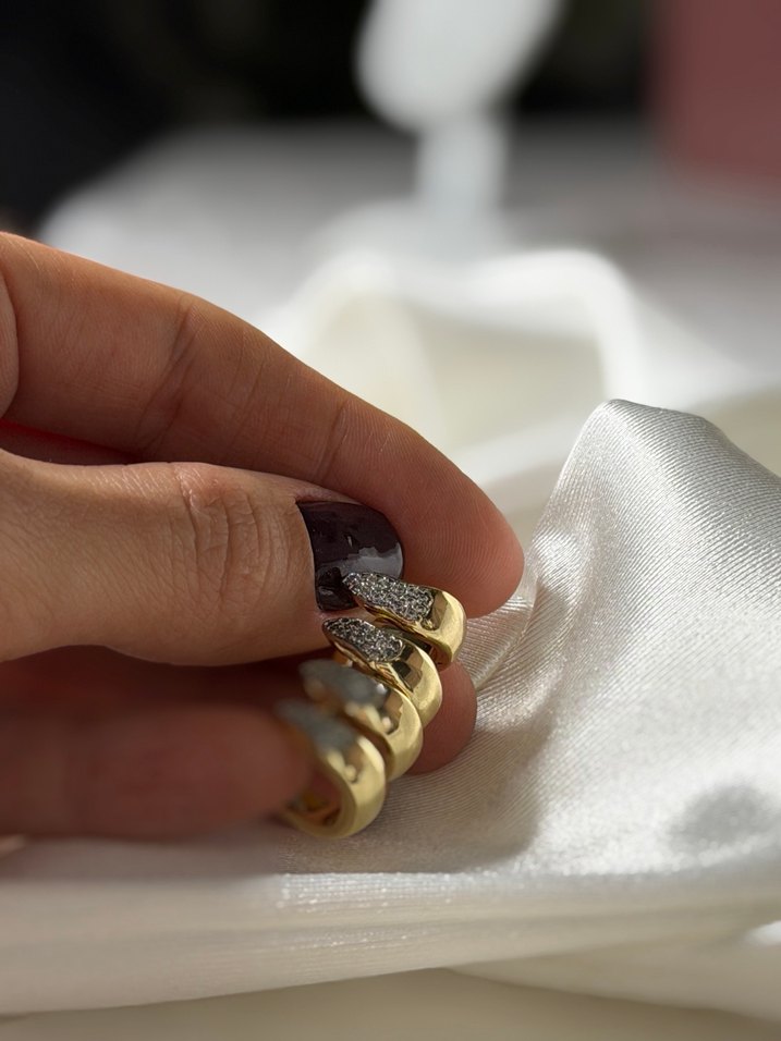 Parlak Yılan Desenli Altın Midi earcuff - Görsel 4